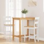 Barhocker 2 Stück Massivholz Weiß Gummi von , Küchenhocker - Ref: Foro24-4102560, Preis: 136,84 €, Rabatt: %