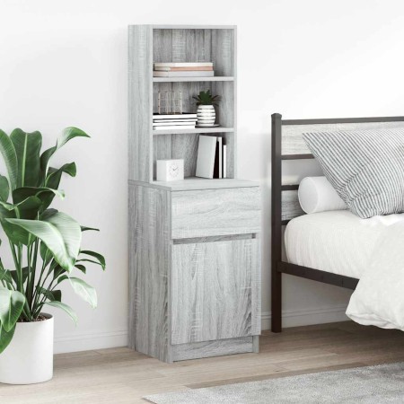Gray Sonoma bedside table 39x35x125 cm engineered wood by , Nightstands - Ref: Foro24-861315, Price: 81,42 €, Discount: %