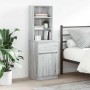 Gray Sonoma bedside table 39x35x125 cm engineered wood by , Nightstands - Ref: Foro24-861315, Price: 81,42 €, Discount: %