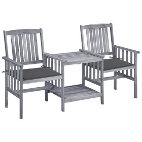 Garden chairs with table and solid acacia wood cushions by vidaXL, Garden sets - Ref: Foro24-3061302, Price: 165,83 €, Discou...