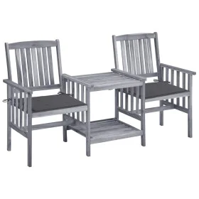 Garden chairs with table and solid acacia wood cushions by vidaXL, Garden sets - Ref: Foro24-3061302, Price: 164,17 €, Discou...