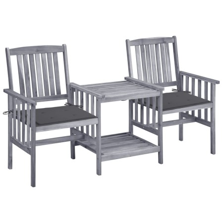 Gartenstühle mit Tisch und Kissen aus massivem Akazienholz von vidaXL, Gartensets - Ref: Foro24-3061302, Preis: 165,83 €, Rab...