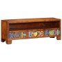 Multicolored TV Stand 110x30x40 cm Solid Acacia Wood by , CD and DVD storage - Ref: Foro24-4016502, Price: 191,51 €, Discount: %