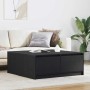 Schwarzer Eichenholz-Couchtisch mit Schubladen 100x100x40 cm von , Couchtisch - Ref: Foro24-3328400, Preis: 150,10 €, Rabatt: %