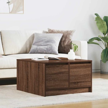 Center table with brown oak drawers 70.5x70x40 cm by , Coffee table - Ref: Foro24-3328414, Price: 106,46 €, Discount: %