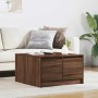 Center table with brown oak drawers 70.5x70x40 cm by , Coffee table - Ref: Foro24-3328414, Price: 106,46 €, Discount: %