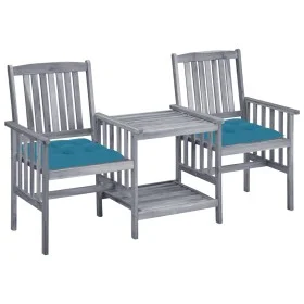 Garden chairs with table and solid acacia wood cushions by vidaXL, Garden sets - Ref: Foro24-3061321, Price: 159,83 €, Discou...
