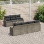 Conjunto de sofá de jardín 8 pcs Gris 55 x 55 x 37 cm Poliratán