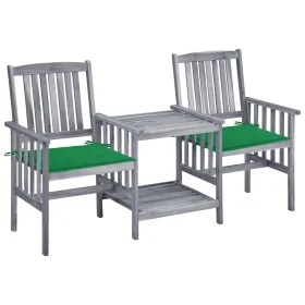 Garden chairs with table and solid acacia wood cushions by vidaXL, Garden sets - Ref: Foro24-3061307, Price: 157,46 €, Discou...
