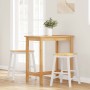 Barhocker 2 Stück Massivholz Weißgummi von , Küchenhocker - Ref: Foro24-4102581, Preis: 108,34 €, Rabatt: %