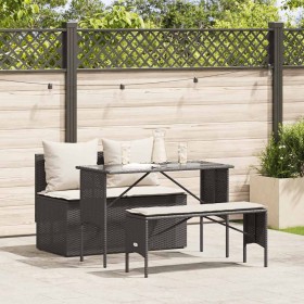 Garden dining set 3 pieces with black synthetic rattan cushions by , Garden sets - Ref: Foro24-4104181, Price: 250,60 €, Disc...