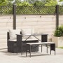 Set comedor de jardín 3 pzas con cojines ratán sintético negro de , Conjuntos de jardín - Ref: Foro24-4104181, Precio: 250,49 €