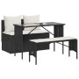 Set comedor de jardín 3 pzas con cojines ratán sintético negro de , Conjuntos de jardín - Ref: Foro24-4104181, Precio: 250,49 €