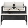Set comedor de jardín 3 pzas con cojines ratán sintético negro de , Conjuntos de jardín - Ref: Foro24-4104181, Precio: 250,49 €