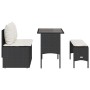 Set comedor de jardín 3 pzas con cojines ratán sintético negro de , Conjuntos de jardín - Ref: Foro24-4104181, Precio: 250,49 €
