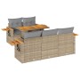 Set sofás jardín y cojines 6 pzas ratán sintético acacia beige de , Conjuntos de jardín - Ref: Foro24-3327552, Precio: 499,39...