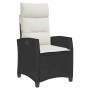 Silla de jardín reclinable con mesa auxiliar ratán negro by , Garden chairs - Ref: Foro24-4108270, Price: 126,66 €, Discount: %