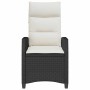 Silla de jardín reclinable con mesa auxiliar ratán negro by , Garden chairs - Ref: Foro24-4108270, Price: 126,66 €, Discount: %
