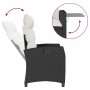 Silla de jardín reclinable con mesa auxiliar ratán negro by , Garden chairs - Ref: Foro24-4108270, Price: 126,66 €, Discount: %