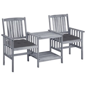 Gartenstühle mit Tisch und Kissen aus massivem Akazienholz von vidaXL, Gartensets - Ref: Foro24-3061317, Preis: 163,65 €, Rab...