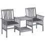 Garden chairs with table and solid acacia wood cushions by vidaXL, Garden sets - Ref: Foro24-3061317, Price: 162,06 €, Discou...