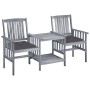 Gartenstühle mit Tisch und Kissen aus massivem Akazienholz von vidaXL, Gartensets - Ref: Foro24-3061317, Preis: 163,65 €, Rab...