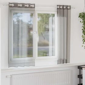 Gaze-Vorhänge mit Ösen, 2 Stück, dunkelgrau, 140x175 cm. von , Vorhänge und Gardinen - Ref: Foro24-4102078, Preis: 14,36 €, R...