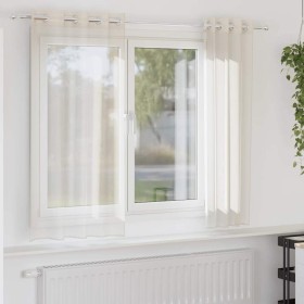 Gauze curtains with eyelets 2 units cream 140x140 cm by , Curtains and curtains - Ref: Foro24-4102071, Price: 13,54 €, Discou...