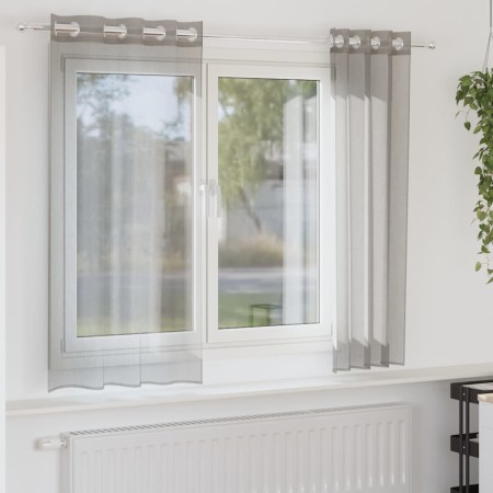Gaze-Vorhänge mit Ösen, 2 Stück, hellgrau, 140x175 cm. von , Vorhänge und Gardinen - Ref: Foro24-4102108, Preis: 14,36 €, Rab...
