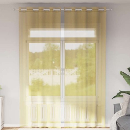Gaze-Vorhänge mit Ösen, 2 Stück, gelb. von , Vorhänge und Gardinen - Ref: Foro24-4102136, Preis: 16,18 €, Rabatt: %