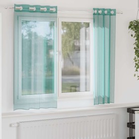 Gaze-Vorhänge mit Ösen, 2 Stück, türkis. von , Vorhänge und Gardinen - Ref: Foro24-4102143, Preis: 14,80 €, Rabatt: %
