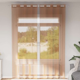 Gaze-Vorhänge mit Ösen, 2 Stück, Terrakotta. von , Vorhänge und Gardinen - Ref: Foro24-4102141, Preis: 14,56 €, Rabatt: %