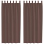 Gaze-Vorhänge mit Taschen für Stangen, 2 Stück, braun. von , Vorhänge und Gardinen - Ref: Foro24-4102174, Preis: 12,73 €, Rab...