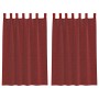 Gauze curtains with pockets for rods 2 pcs. wine red by , Curtains and curtains - Ref: Foro24-4102247, Price: 13,30 €, Discou...