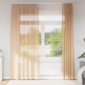 Gauze curtains with 2 sand-colored tab tops, 140x245 cm. by , Curtains and curtains - Ref: Foro24-4102309, Price: 15,15 €, Di...