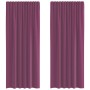 Cortinas de gasa con trabillas 2 uds morado 140x225 cm de , Cortinas y visillos - Ref: Foro24-4102293, Precio: 16,31 €
