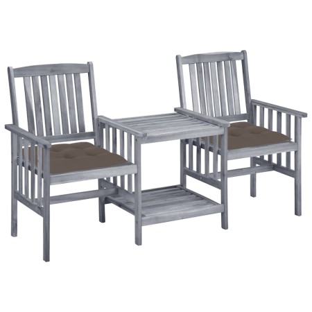 Gartenstühle mit kleinem Tisch und Kissen aus massivem Akazienholz von vidaXL, Gartensets - Ref: Foro24-3061325, Preis: 163,6...