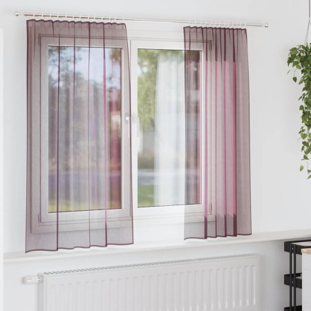 Gaze-Vorhänge mit Schlaufen, 2 Stück, lila, 140x140 cm. von , Vorhänge und Gardinen - Ref: Foro24-4102291, Preis: 14,34 €, Ra...