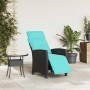 Verstellbarer Gartenstuhl mit Beistelltisch aus schwarzem Rattan. von , Gartenstühle - Ref: Foro24-4108279, Preis: 164,08 €, ...