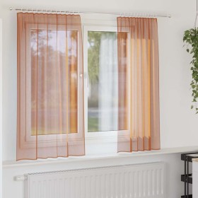 Cortinas de gasa con trabillas 2 uds terracota 140x140 cmq de , Cortinas y visillos - Ref: Foro24-4102321, Precio: 13,13 €, D...