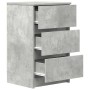 Bedside table with 3 concrete gray drawers 39x35x65 cm by , Nightstands - Ref: Foro24-861343, Price: 61,44 €, Discount: %