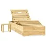 Lounger with green impregnated pine wood table by vidaXL, Loungers - Ref: Foro24-315403, Price: 141,75 €, Discount: %