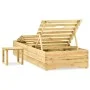 Lounger with green impregnated pine wood table by vidaXL, Loungers - Ref: Foro24-315403, Price: 141,75 €, Discount: %
