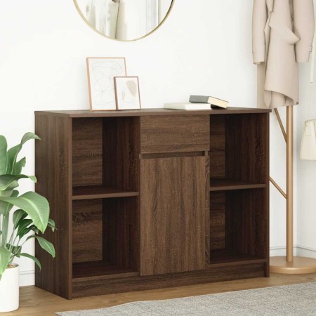 Aparador con cajón roble marrón 101x35x76 cm madera ingeniería by , Sideboards - Ref: Foro24-861568, Price: 92,79 €, Discount: %