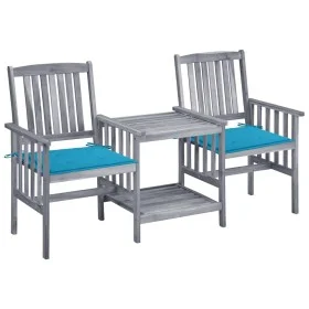 Garden chairs with a small table and solid acacia wood cushions. by vidaXL, Garden sets - Ref: Foro24-3061306, Price: 160,01 ...