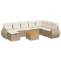 Gartensofagarnitur mit 9-teiligen Kissen aus synthetischem Rattan in Beige. von , Gartensets - Ref: Foro24-3325859, Preis: 61...