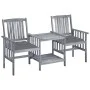 Garden chairs with table and solid acacia wood cushions by vidaXL, Garden sets - Ref: Foro24-3061318, Price: 162,06 €, Discou...