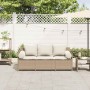 Sofá de jardín de 3 plazas con cojines ratán sintético beige by , Outdoor sofas - Ref: Foro24-4104176, Price: 225,74 €, Disco...
