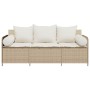 Sofá de jardín de 3 plazas con cojines ratán sintético beige by , Outdoor sofas - Ref: Foro24-4104176, Price: 225,74 €, Disco...