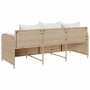 Sofá de jardín de 3 plazas con cojines ratán sintético beige by , Outdoor sofas - Ref: Foro24-4104176, Price: 225,74 €, Disco...